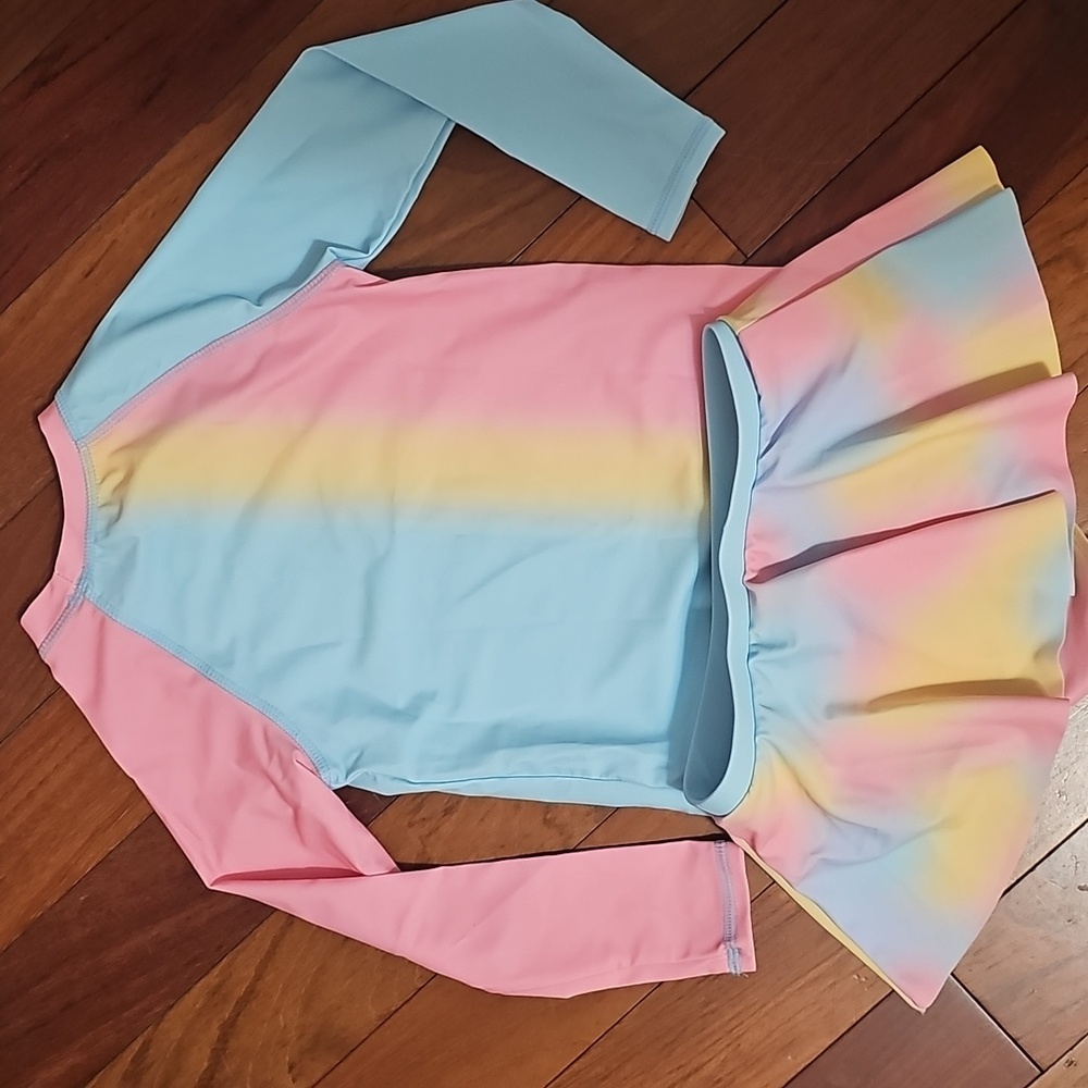 Kids Rashguard Swim Set - Pink and Blue Size 6 - Picture 4 of 5